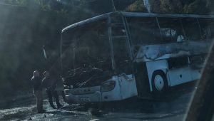 Pazar'da Otobüs Yandı