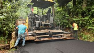 Rize İl Özel İdaresi Asfaltlama Çalışması yapıyor