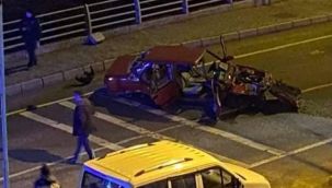 Rize Plakalı Araç Ünye’de Kaza Yaptı