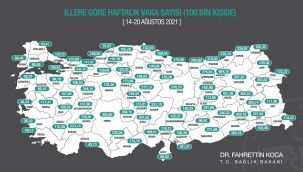 Vaka Haritasında En Yüksek Yoğunluk Rize'de
