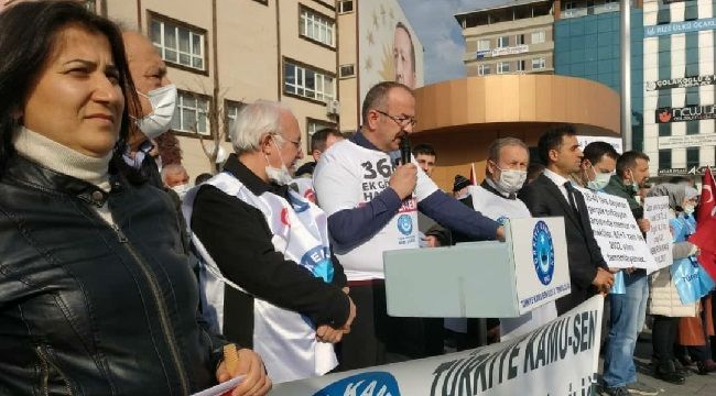 Rize'de Kamu Çalışanları Bordrolarını Yaktı