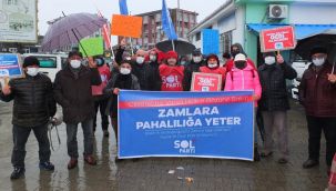 SOL Parti'den Pazar'da Elektrik Zamlarına Protesto