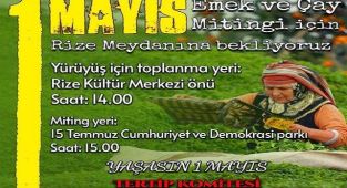 Rize'de 1 Mayıs'a Davet!